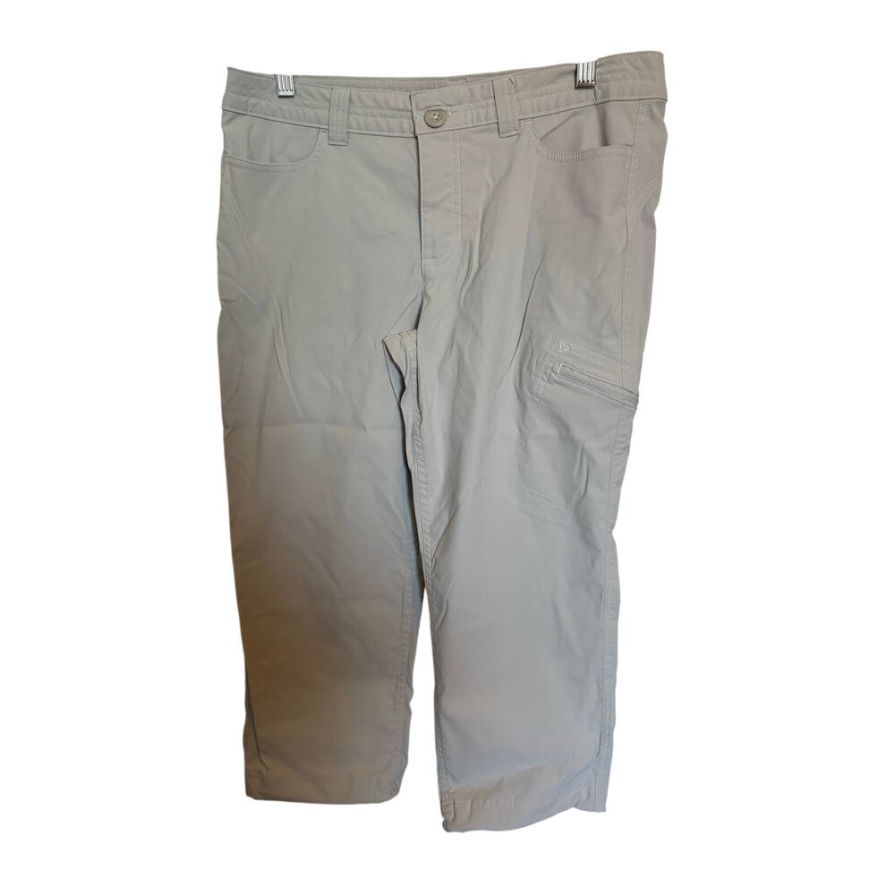 Eddie Bauer khaki Capris adjustable hemline size 10